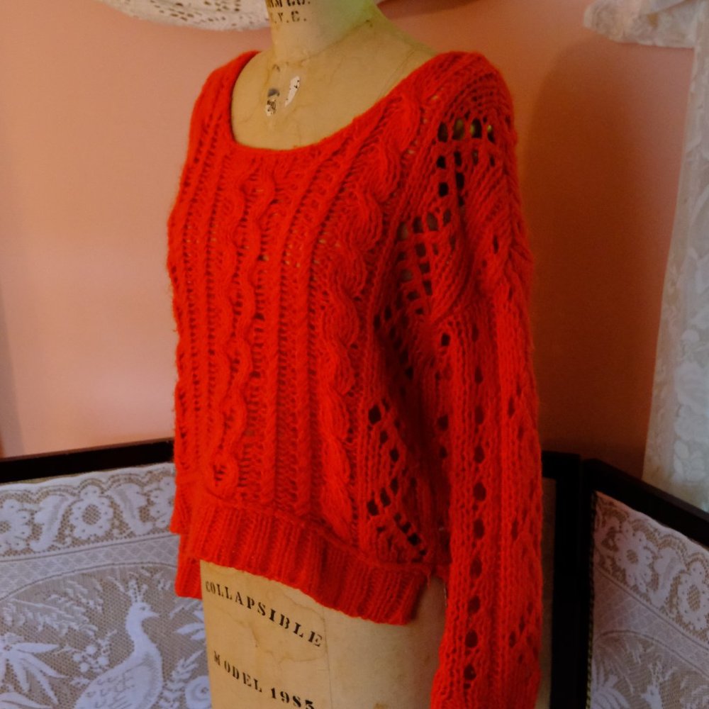 Neon Orange Cropped Knit